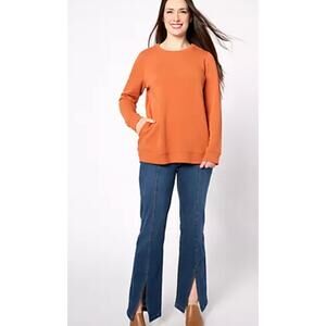 Denim & Co. Active QVC Adaptive Lush Lined Jersey Pullover Mobility Accessible